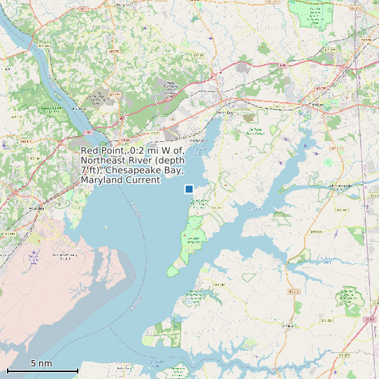 Map of Red Point, 0.2 mi W of, Northeast River (depth 7 ft), Chesapeake Bay, Maryland Current Prediction Station