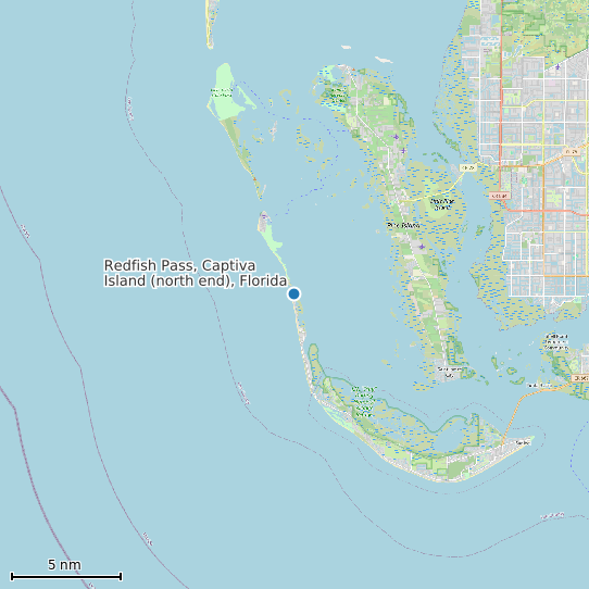 Map of Redfish Pass, Captiva Island (north end), Florida Tide Prediction Station