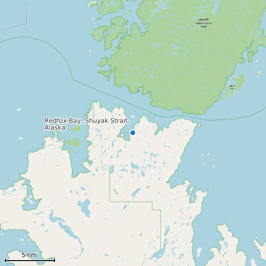 Map of Redfox Bay, Shuyak Strait, Alaska Tide Prediction Station