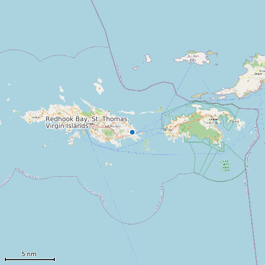 Map of Redhook Bay, St. Thomas, Virgin Islands Tide Prediction Station