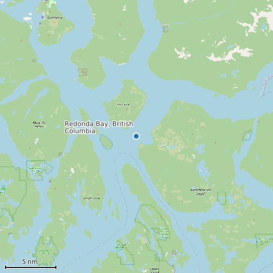 Map of Redonda Bay, British Columbia Tide Prediction Station