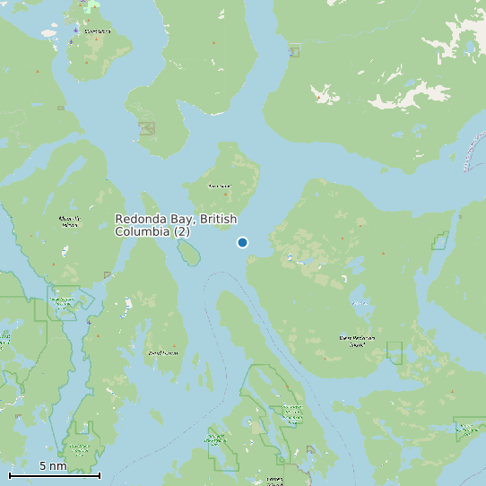 Map of Redonda Bay, British Columbia (2) Tide Prediction Station