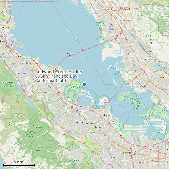 Map of Redwood Creek Marker 8, San Francisco Bay, California (sub) Tide Prediction Station