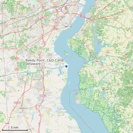 Map of Reedy Point, C&D Canal, Delaware Tide Prediction Station