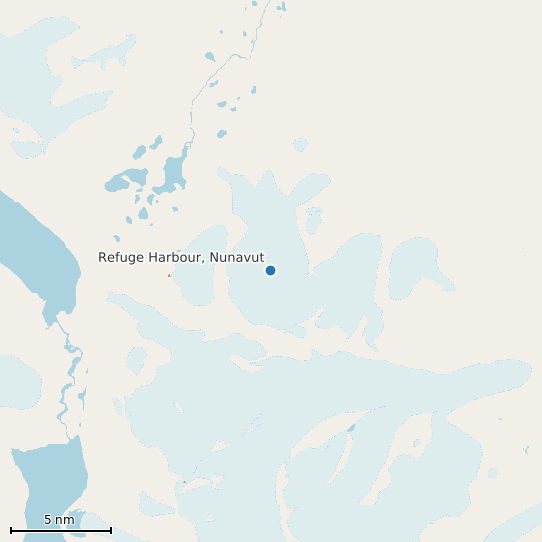 Map of Refuge Harbour, Nunavut Tide Prediction Station