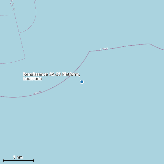 Map of Renaissance SA-13 Platform, Louisiana Tide Prediction Station