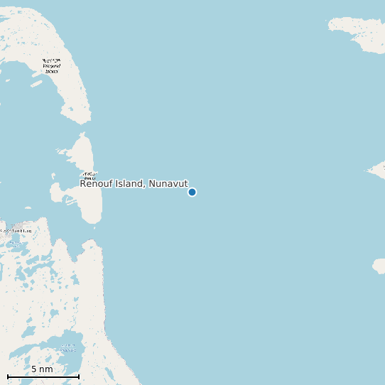 Map of Renouf Island, Nunavut Tide Prediction Station