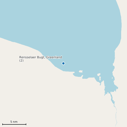 Map of Rensselaer Bugt, Greenland (2) Tide Prediction Station