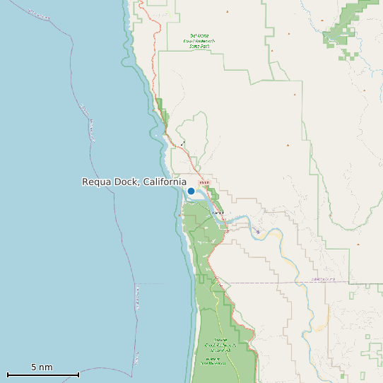 Map of Requa Dock, California Tide Prediction Station