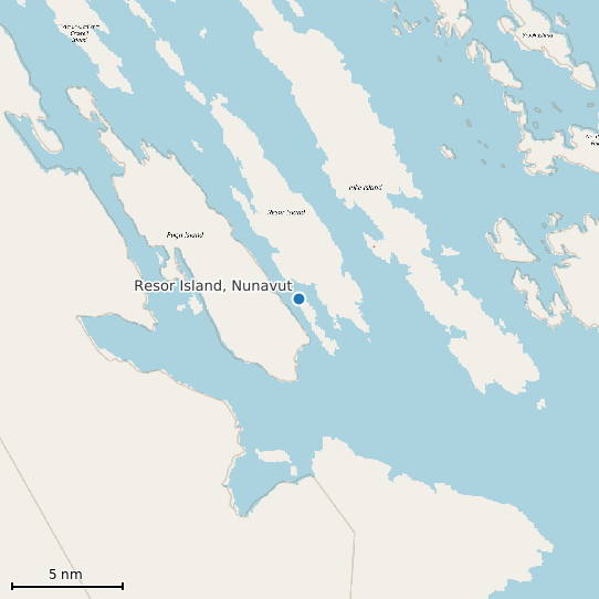 Map of Resor Island, Nunavut Tide Prediction Station