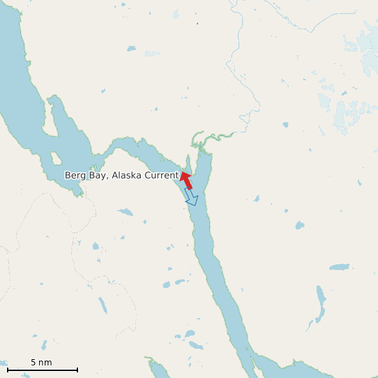Map of Berg Bay, Alaska Current Prediction Station