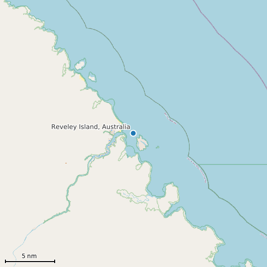 Map of Reveley Island, Australia Tide Prediction Station