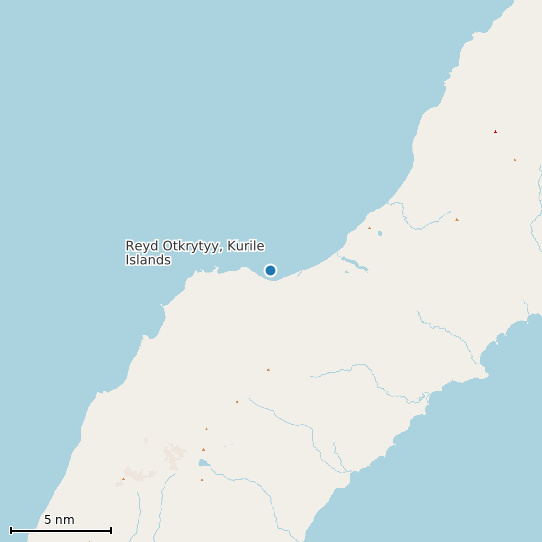 Map of Reyd Otkrytyy, Kurile Islands Tide Prediction Station