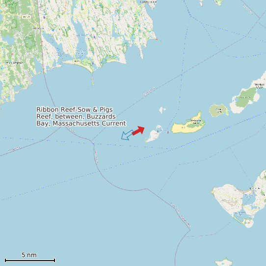 Map of Ribbon Reef-Sow & Pigs Reef, between, Buzzards Bay, Massachusetts Current Prediction Station