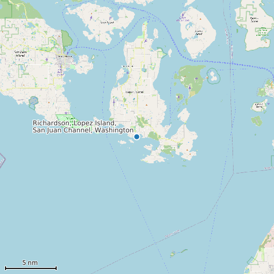 Map of Richardson, Lopez Island, San Juan Channel, Washington Tide Prediction Station