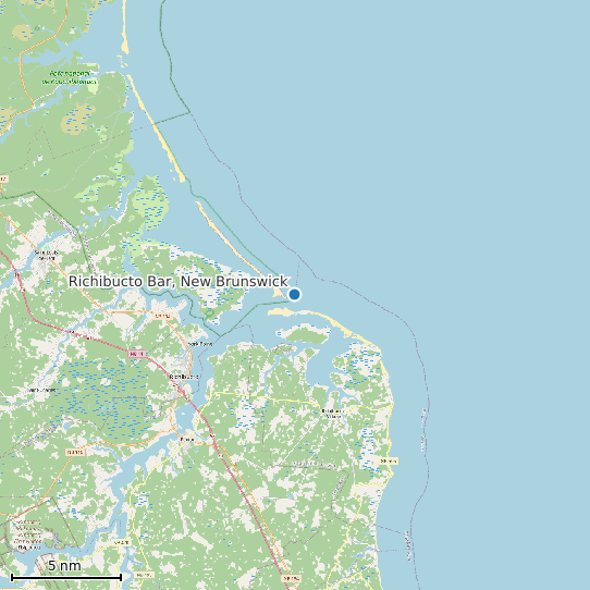Map of Richibucto Bar, New Brunswick Tide Prediction Station