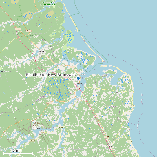 Map of Richibucto, New Brunswick Tide Prediction Station