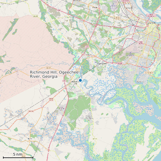 Map of Richmond Hill, Ogeechee River, Georgia Tide Prediction Station
