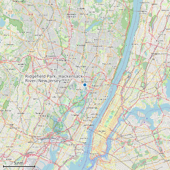 Map of Ridgefield Park, Hackensack River, New Jersey Tide Prediction Station