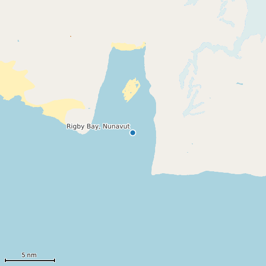 Map of Rigby Bay, Nunavut Tide Prediction Station
