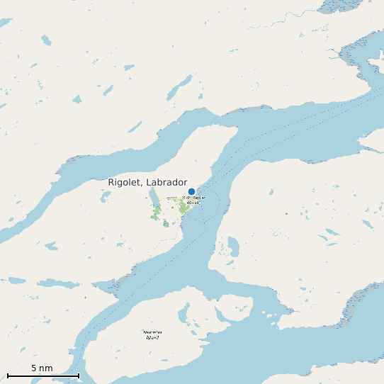 Map of Rigolet, Labrador Tide Prediction Station