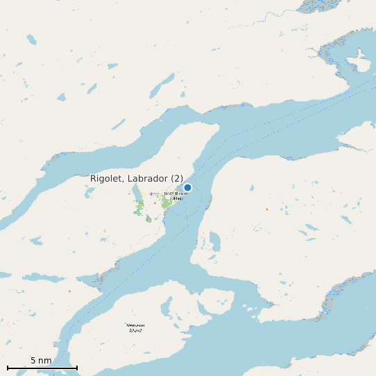 Map of Rigolet, Labrador (2) Tide Prediction Station
