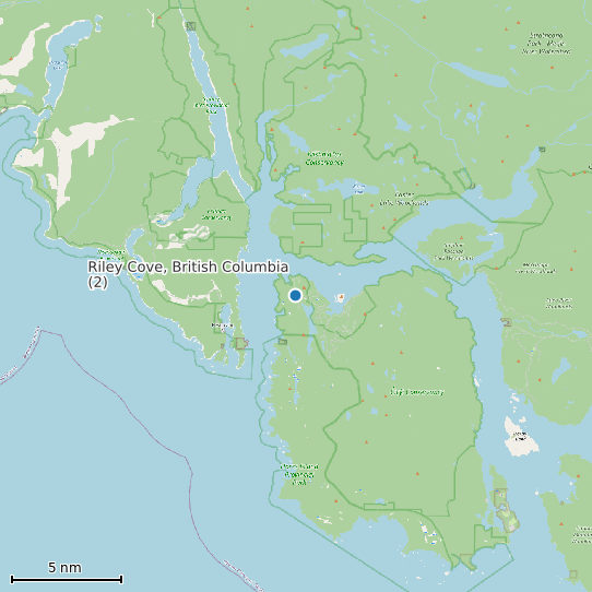 Map of Riley Cove, British Columbia (2) Tide Prediction Station