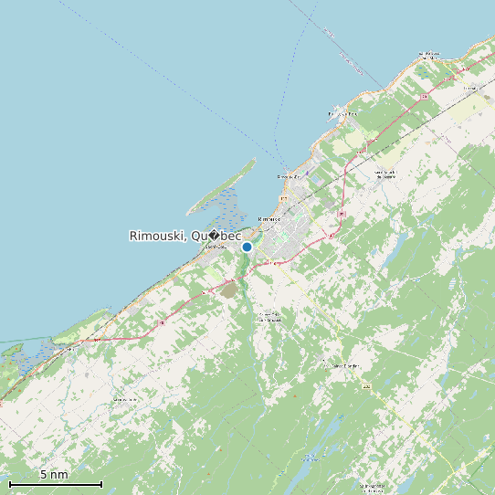 Map of Rimouski, Qu�bec Tide Prediction Station
