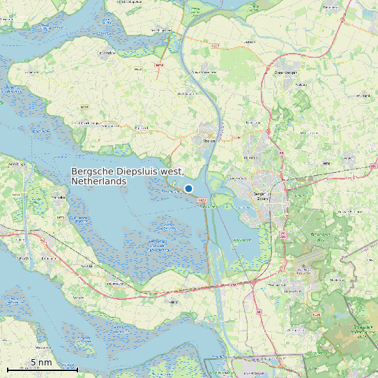 Map of Bergsche Diepsluis west, Netherlands Tide Prediction Station