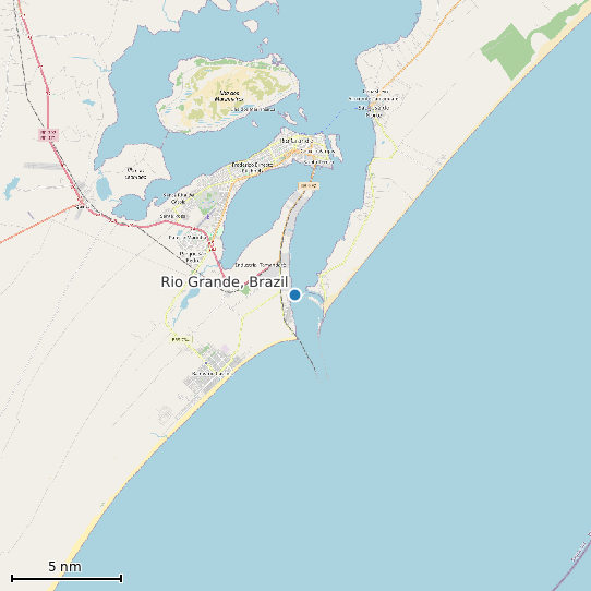 Map of Rio Grande, Brazil Tide Prediction Station