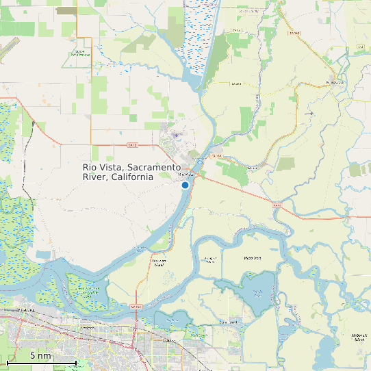 Map of Rio Vista, Sacramento River, California Tide Prediction Station
