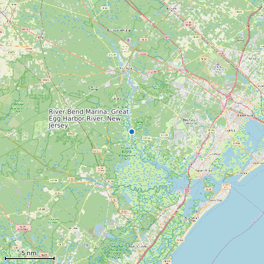 Map of River Bend Marina, Great Egg Harbor River, New Jersey Tide Prediction Station