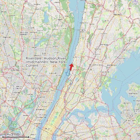 Map of Riverdale, Hudson River (midchannel), New York Current Prediction Station