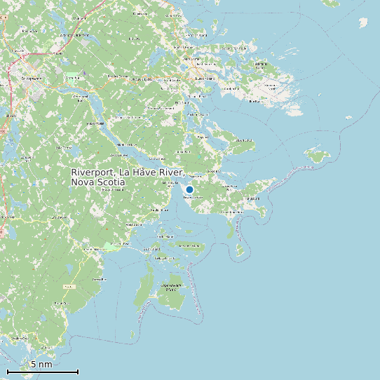 Map of Riverport, La Have River, Nova Scotia Tide Prediction Station