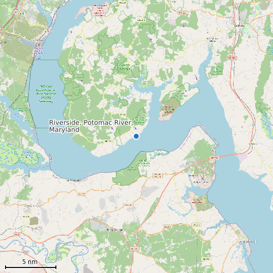 Map of Riverside, Potomac River, Maryland Tide Prediction Station