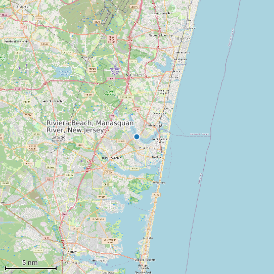 Map of Riviera Beach, Manasquan River, New Jersey Tide Prediction Station