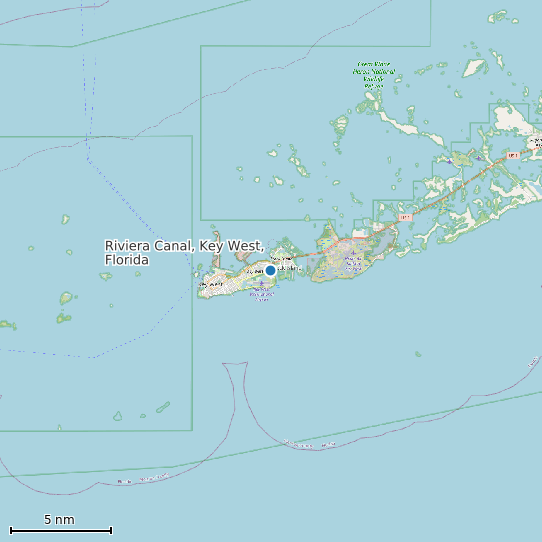 Map of Riviera Canal, Key West, Florida Tide Prediction Station