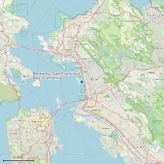 Map of Berkeley, San Francisco Bay, California Tide Prediction Station