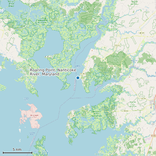 Map of Roaring Point, Nanticoke River, Maryland Tide Prediction Station