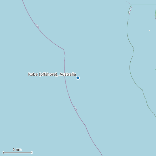 Map of Robe (offshore), Australia Tide Prediction Station