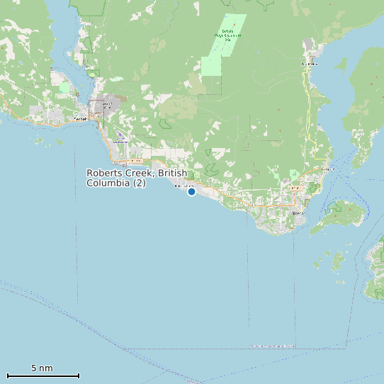 Map of Roberts Creek, British Columbia (2) Tide Prediction Station