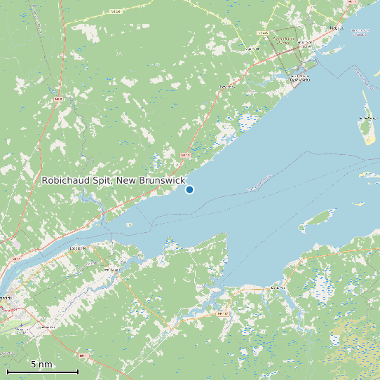 Map of Robichaud Spit, New Brunswick Tide Prediction Station