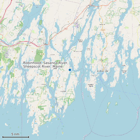 Map of Robinhood, Sasanoa River, Sheepscot River, Maine Tide Prediction Station
