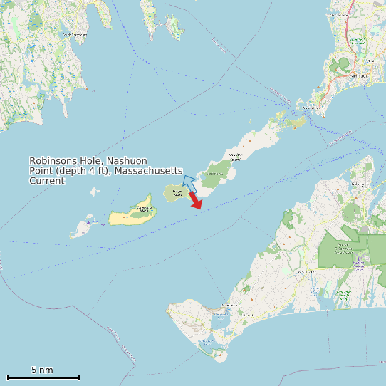 Map of Robinsons Hole, Nashuon Point (depth 4 ft), Massachusetts Current Prediction Station