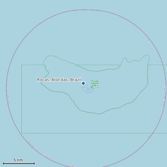 Map of Rocas, Atol das, Brazil Tide Prediction Station