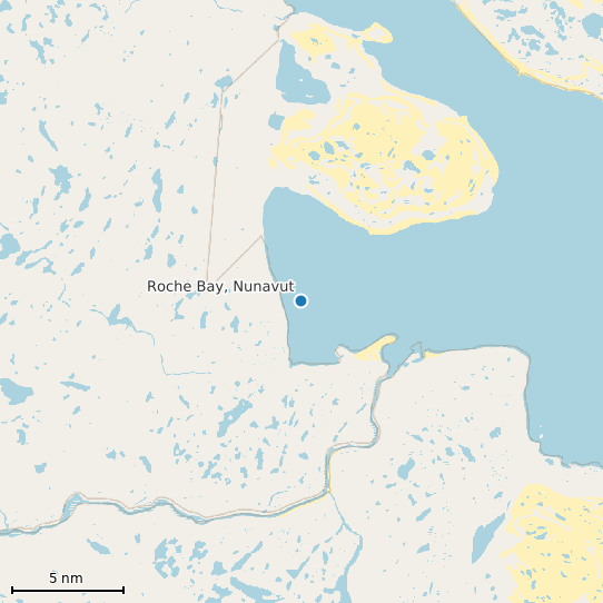 Map of Roche Bay, Nunavut Tide Prediction Station