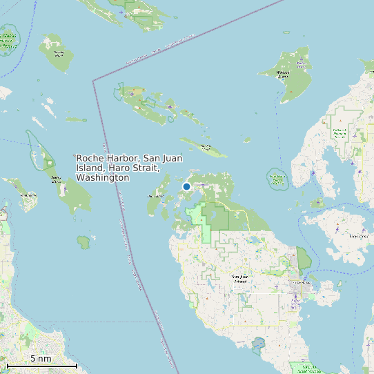 Map of Roche Harbor, San Juan Island, Haro Strait, Washington Tide Prediction Station