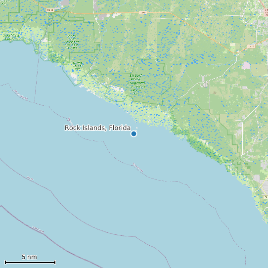 Map of Rock Islands, Florida Tide Prediction Station