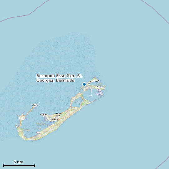 Map of Bermuda Esso Pier, St. Georges, Bermuda Tide Prediction Station