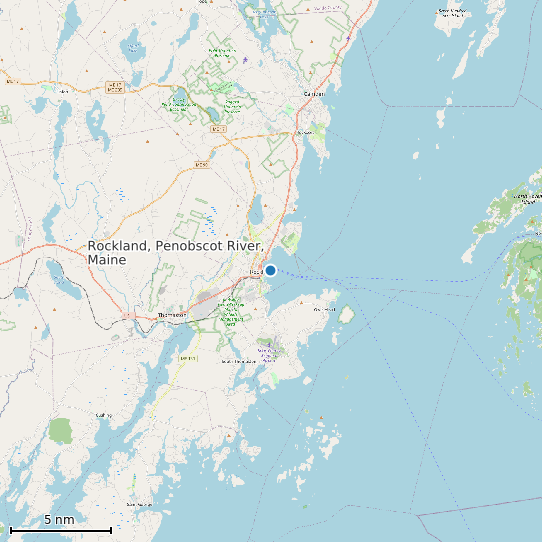 Map of Rockland, Penobscot River, Maine Tide Prediction Station